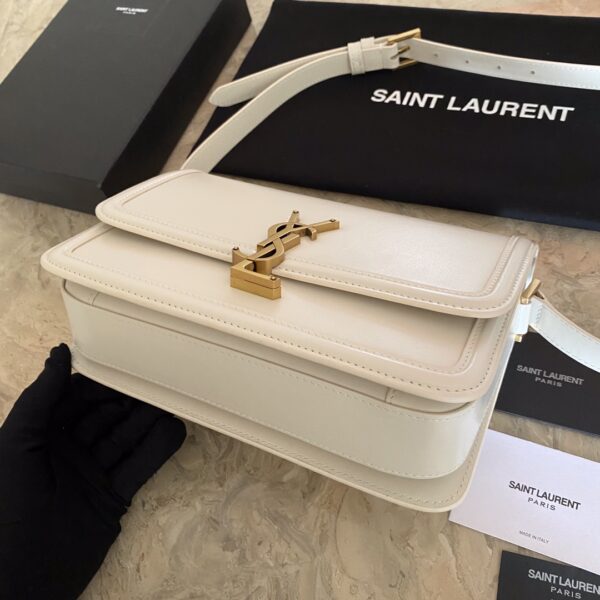 YSL Monogram Cross-body Shoulder Large Handbag - White - Image 5