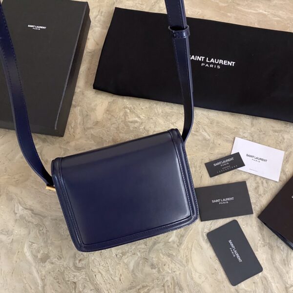 YSL Monogram Cross-body Shoulder Small Handbag - Blue - Image 3