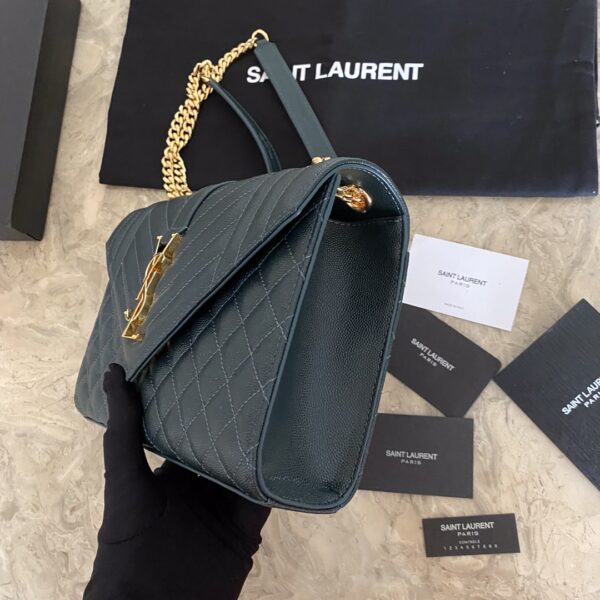 YSL Classic Rhombus Messenger Bag - Black - Image 3