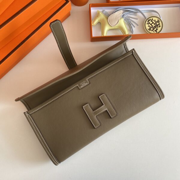 Hermes Jige Elan Clutch - Elephant Gray - Image 3