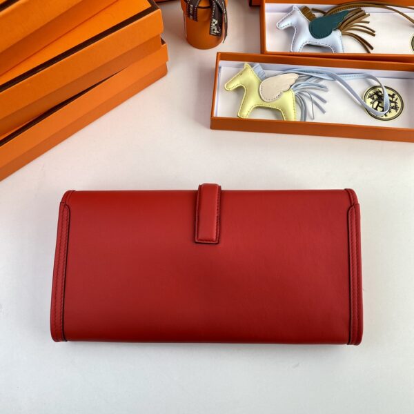 Hermes Jige Elan Clutch - Red - Image 4