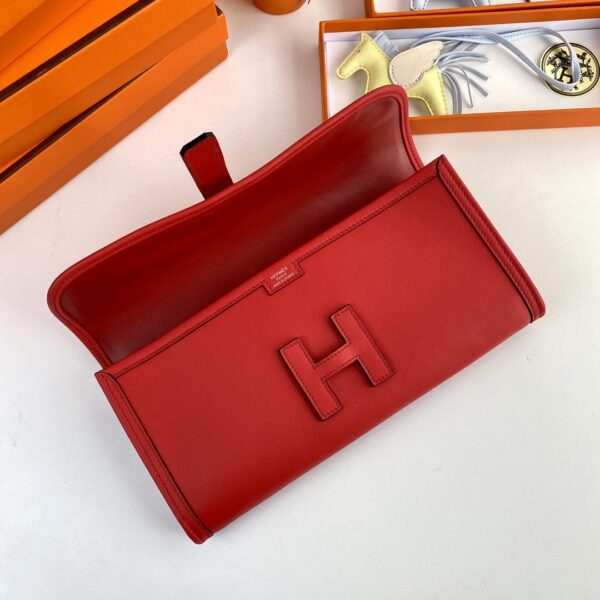 Hermes Jige Elan Clutch - Red - Image 3