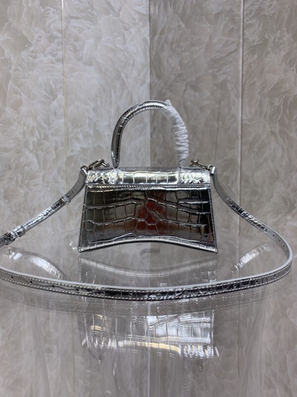 Balenciaga Heavyweight Hourglass Large Bag - Shimmery Silver - Image 3