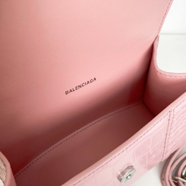Balenciaga Crocodile Small Hourglass Bag - Pink - Image 5