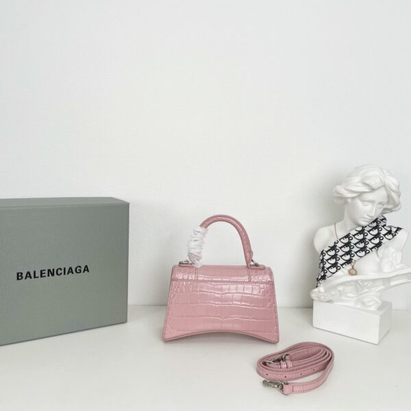Balenciaga Crocodile Small Hourglass Bag - Pink - Image 3