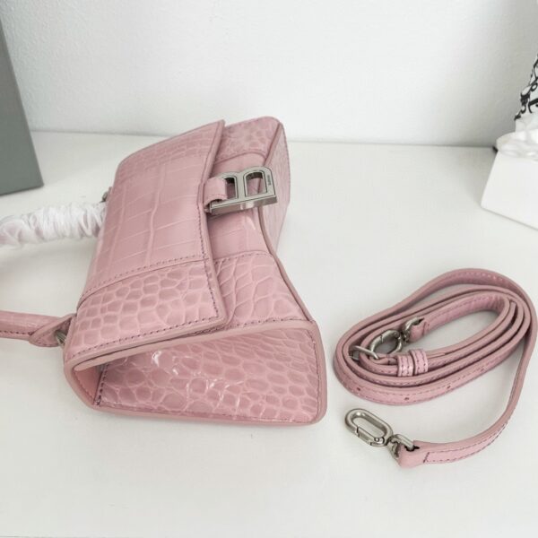Balenciaga Crocodile Small Hourglass Bag - Pink - Image 4