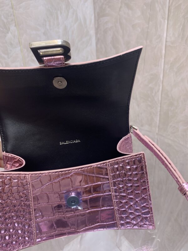 Balenciaga Heavyweight Hourglass Small Bag - Shimmery Pink - Image 3