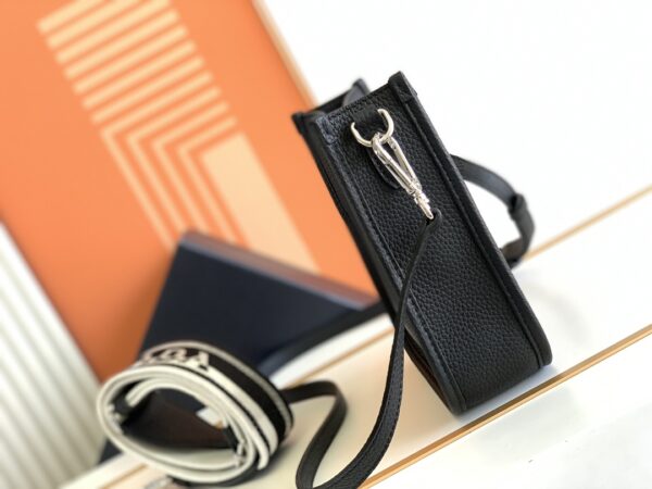 Prada Mini Shoulder Double Strap Bag - Black - Image 5