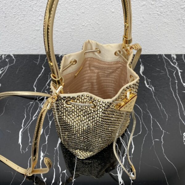 Prada New Crystal Bucket Bag - Gold - Image 2