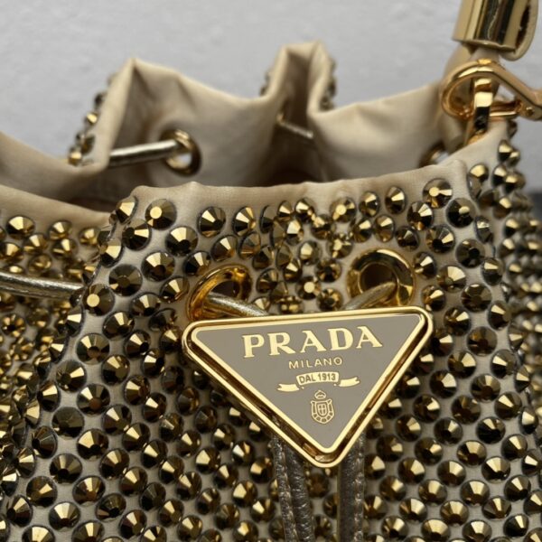 Prada New Crystal Bucket Bag - Gold - Image 3