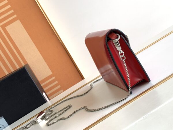 Prada Large Triangular Flip Cover Handbag - Red - Image 5