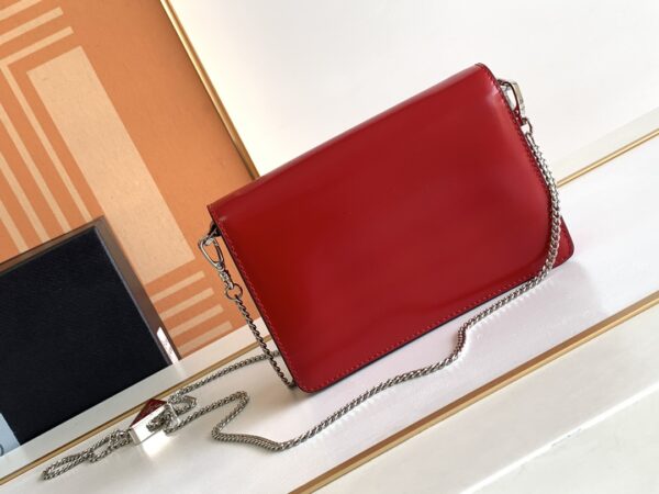 Prada Large Triangular Flip Cover Handbag - Red - Image 4