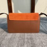 Chloe Faye Medium Size Two-Color Metal Ring Handbag - Orange/Brown - Image 5