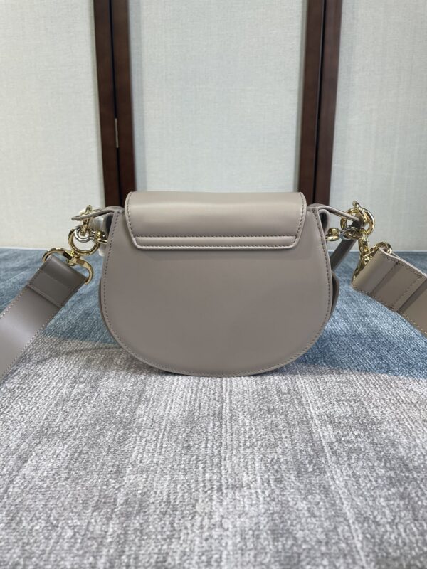 Chloe Tess Saddle Crossbody HandBag - Gray - Image 4
