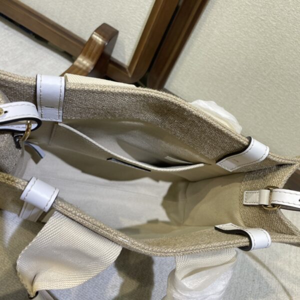 Chloe Woody Small Shoulder Strap Tote Bag - White - Image 5