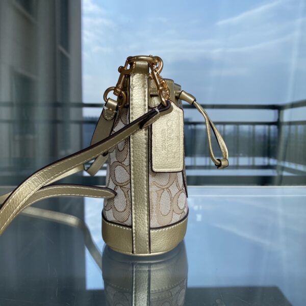 Coach Mini Drawstring Bucket Bag - Golden - Image 4