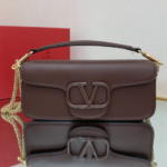 Valentino New Loco Baguette Handbag - Maroon