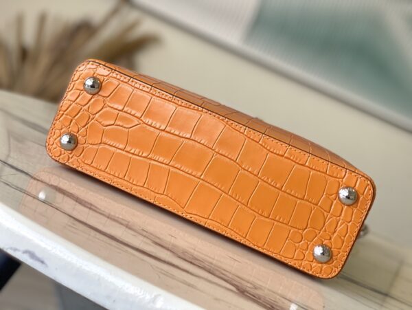 Louis Vuitton Orange Small Crocodile Handbag - Image 4